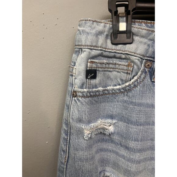 Kancan High Rise Ripped Boyfriend Mom Jeans Womens 3/25‎ Light Blue KC9176L - Picture 7 of 8